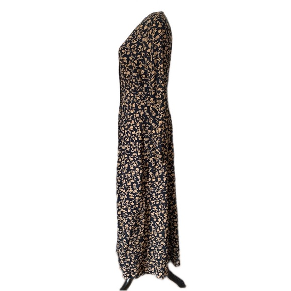 Hugo Buscati SZ 14 Vintage Brown/Black Floral MIDI Dress - Picture 5 of 14